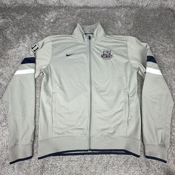 Nike Belmont Bruins Full Zip Sweatshirt Warm Up Jacket #11 Mens Medium Gray - Picture 1 of 8